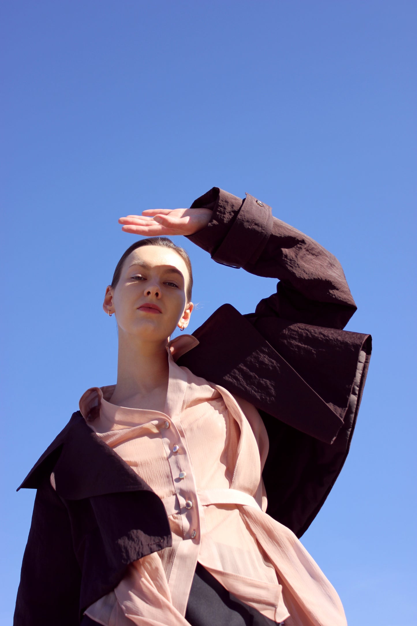 Mini Trench Coat in Chocolate Taffeta