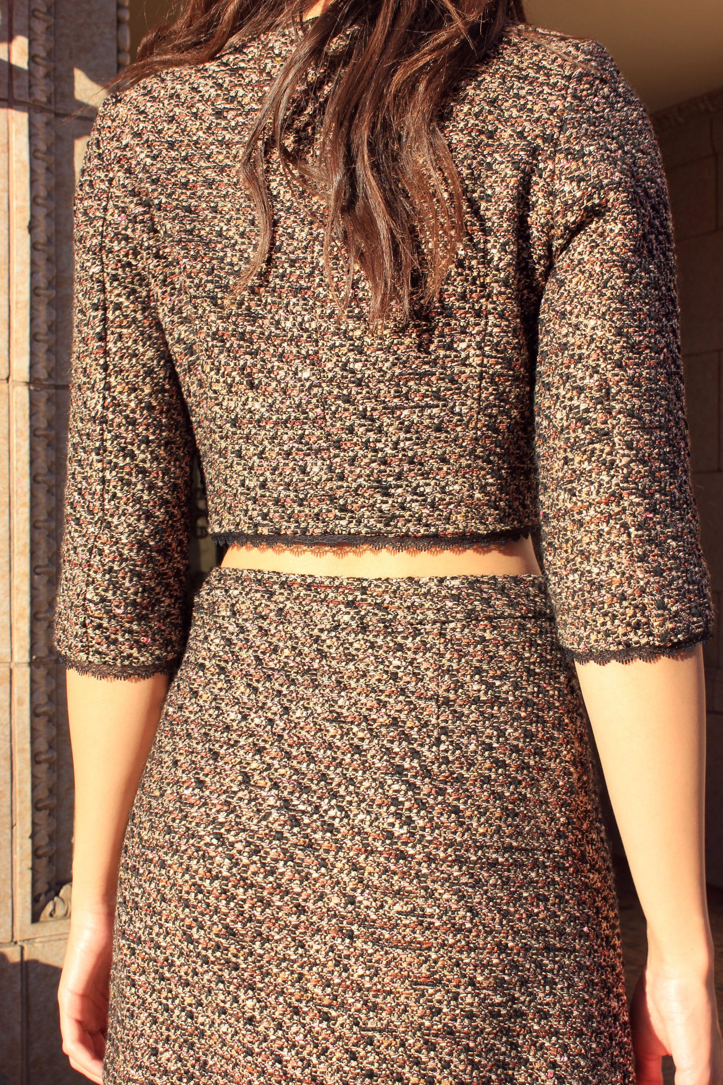 Crop Tweed Jacket & Mini Skirt Set