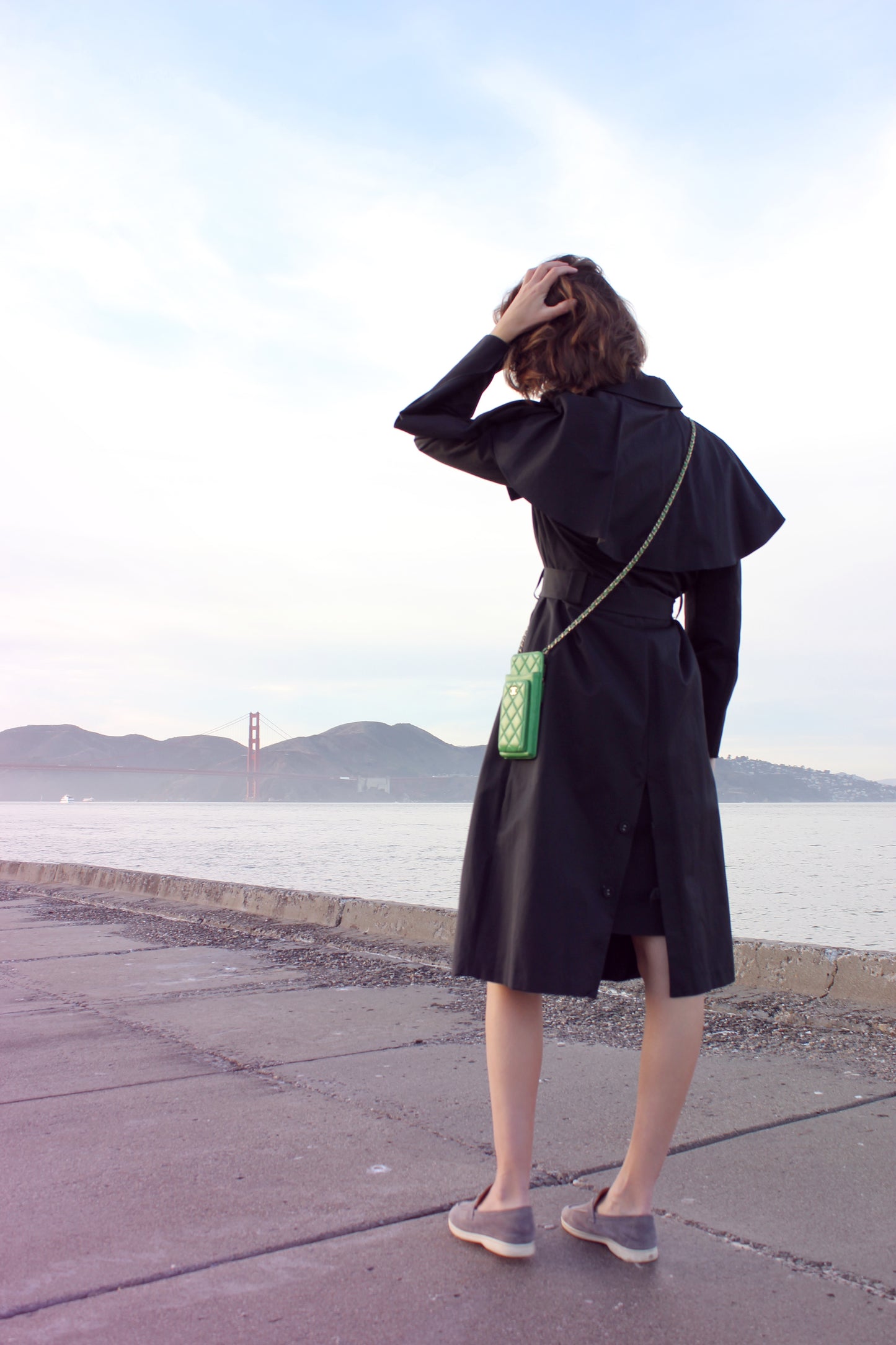 Navy Blue Gabardine Trench Coat