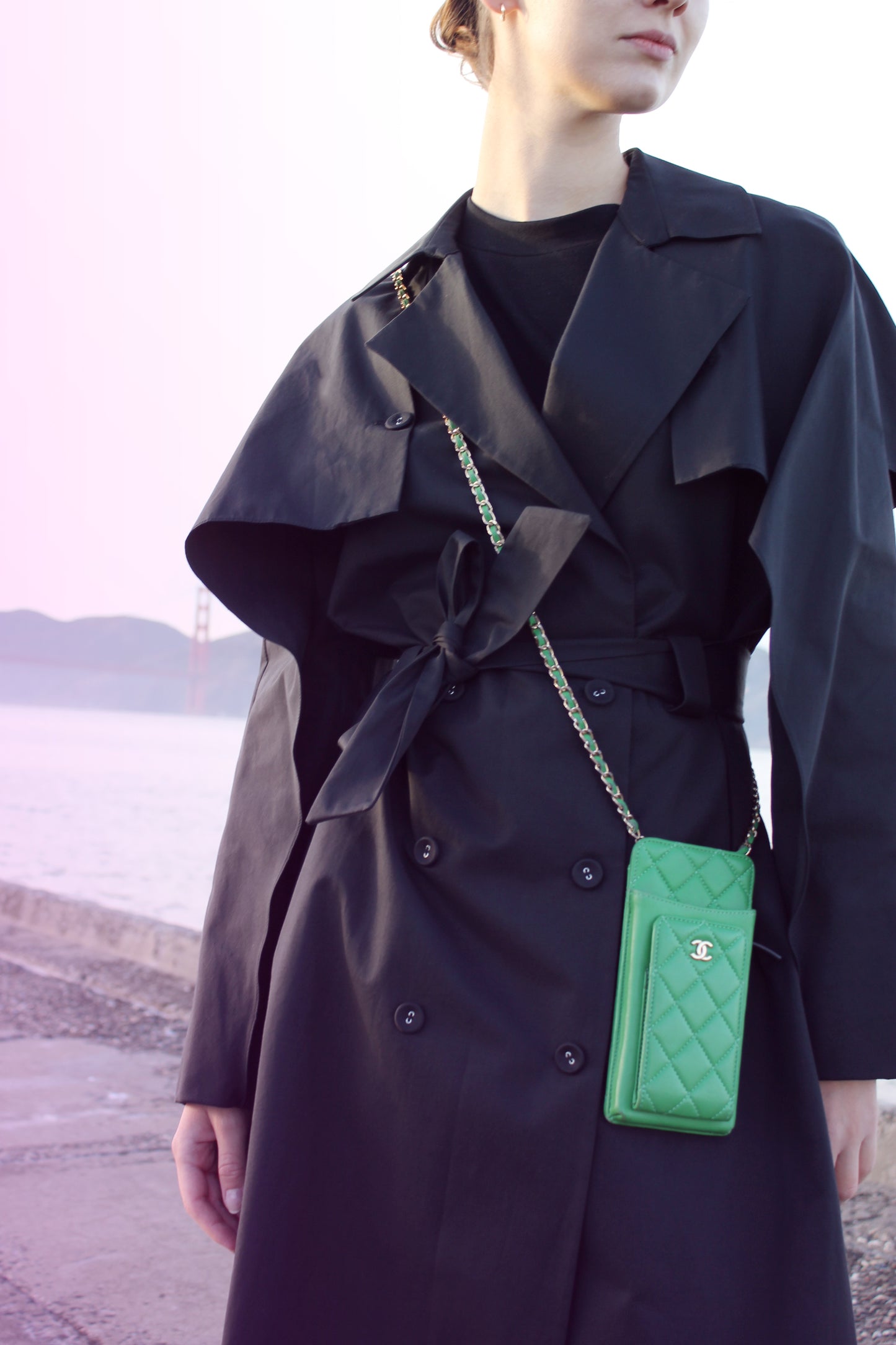 Navy Blue Gabardine Trench Coat