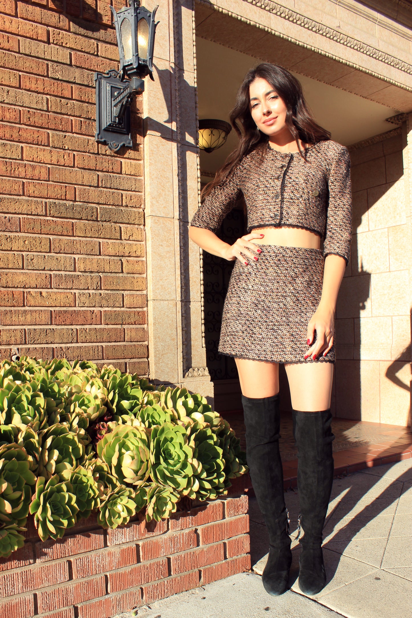 Crop Tweed Jacket & Mini Skirt Set