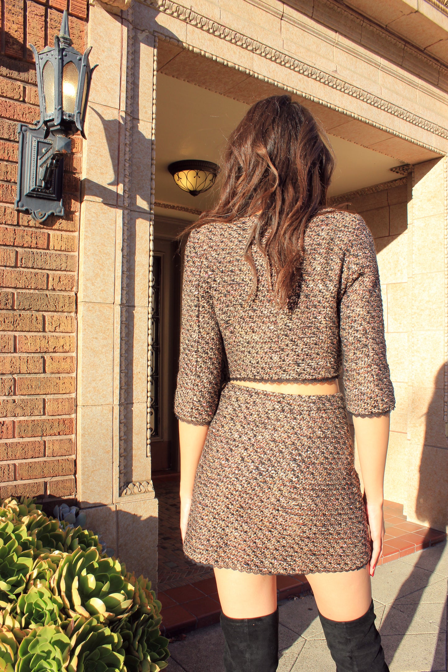 Crop Tweed Jacket & Mini Skirt Set