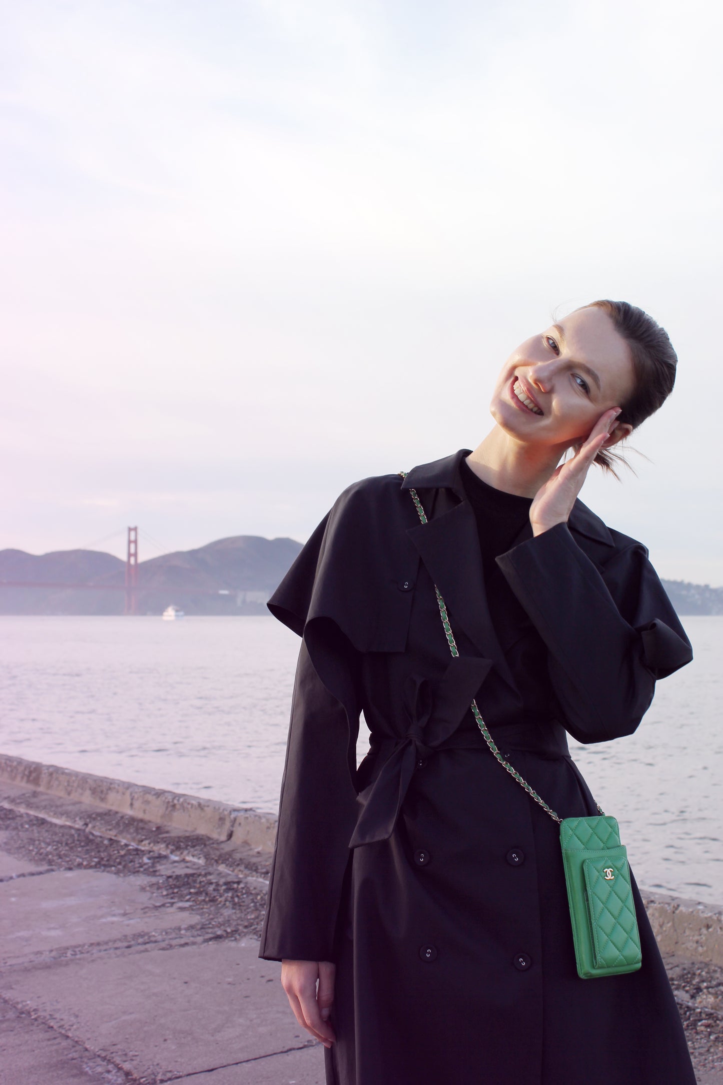 Navy Blue Gabardine Trench Coat