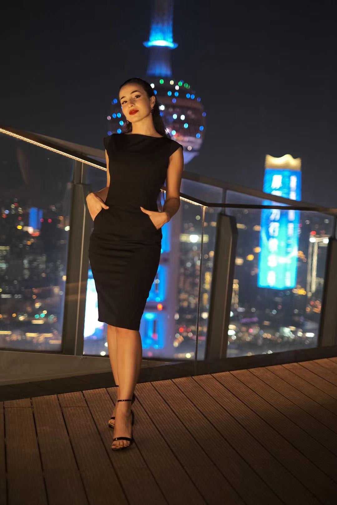 Little Black Cool Wool Sheath Dress