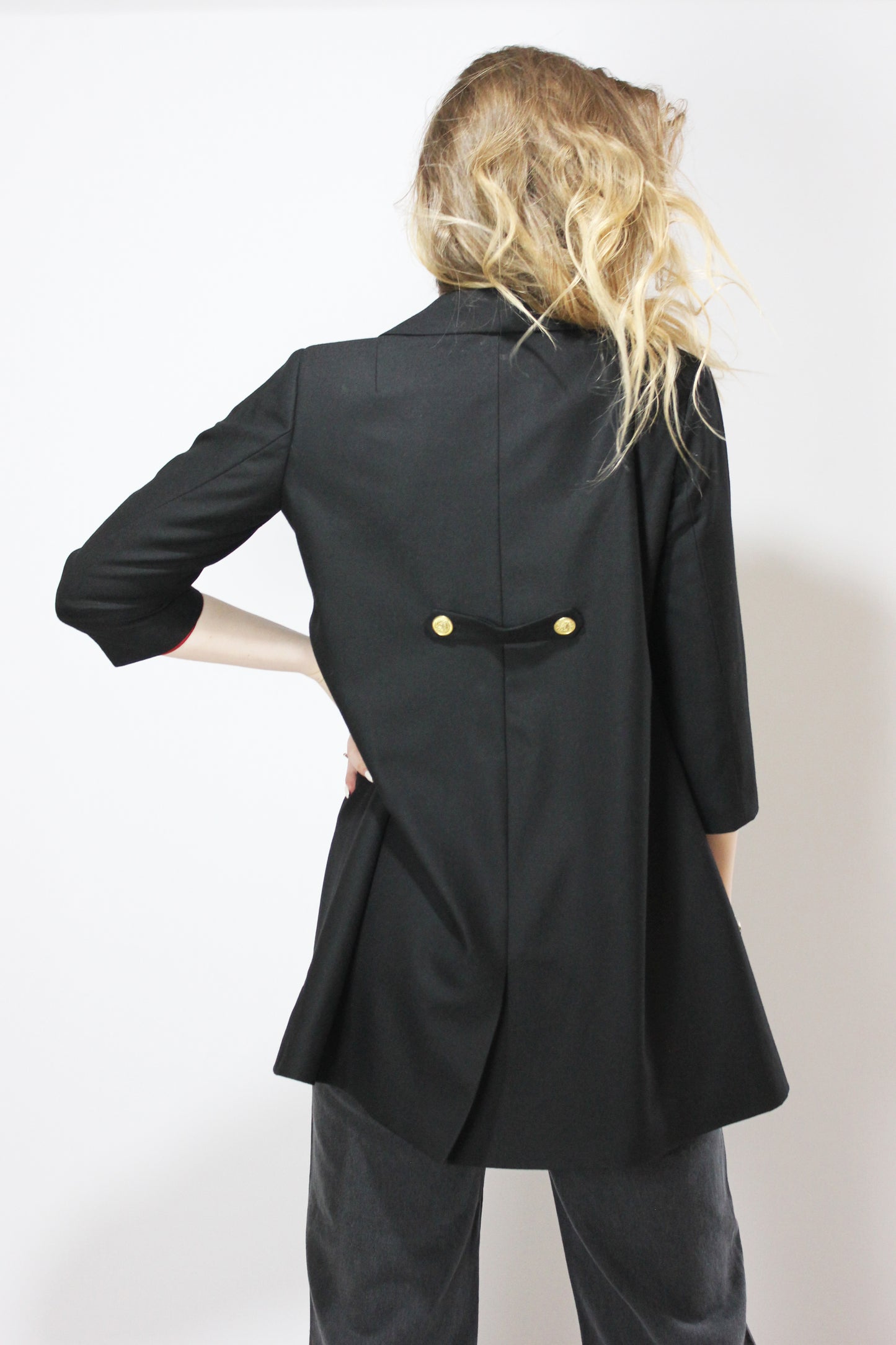 A-line Black Wool Jacket