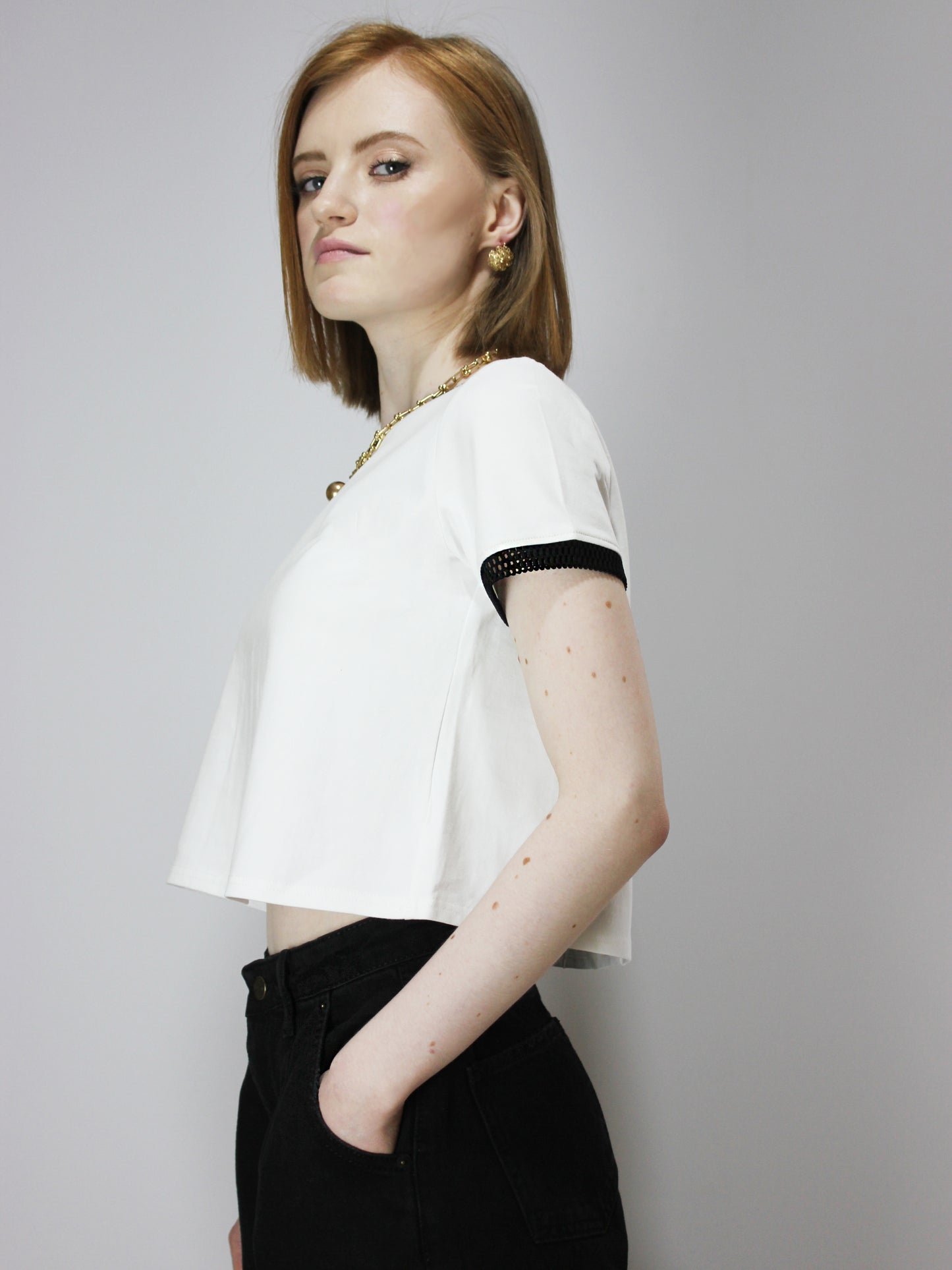 White Cotton Crop Top