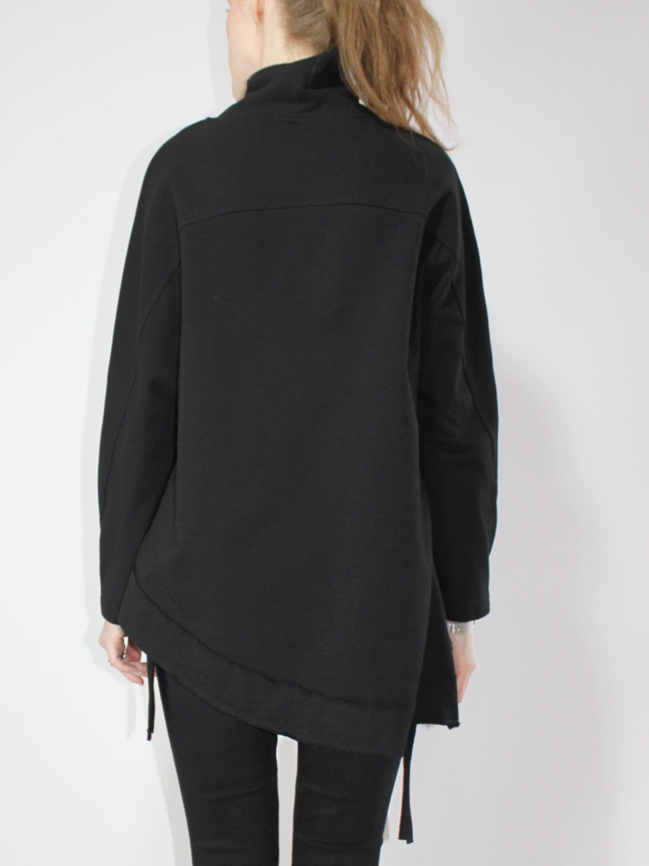 Black Asymmetrical Longsleeve Tunic