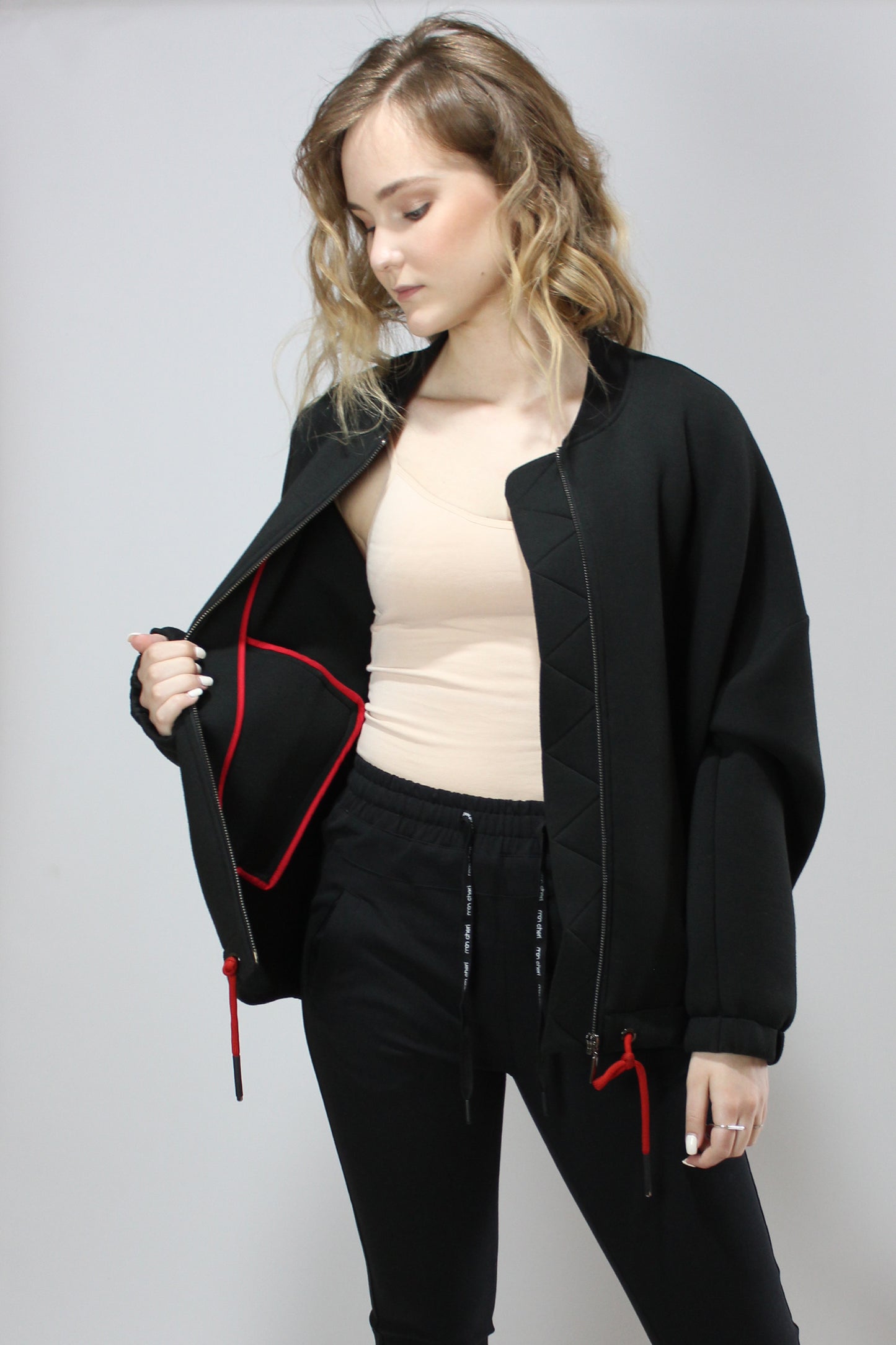 Bomber oversize en néoprène noir