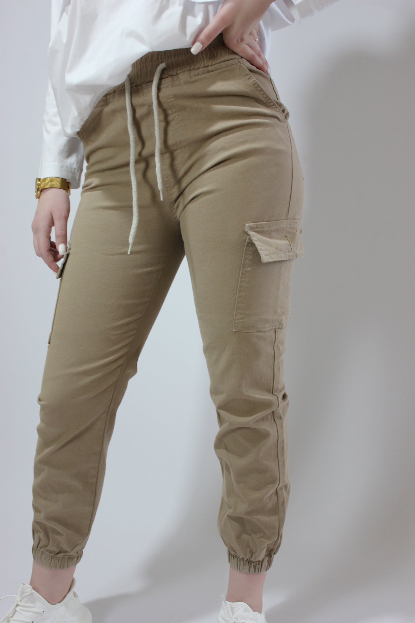 Beige Cargo Pants