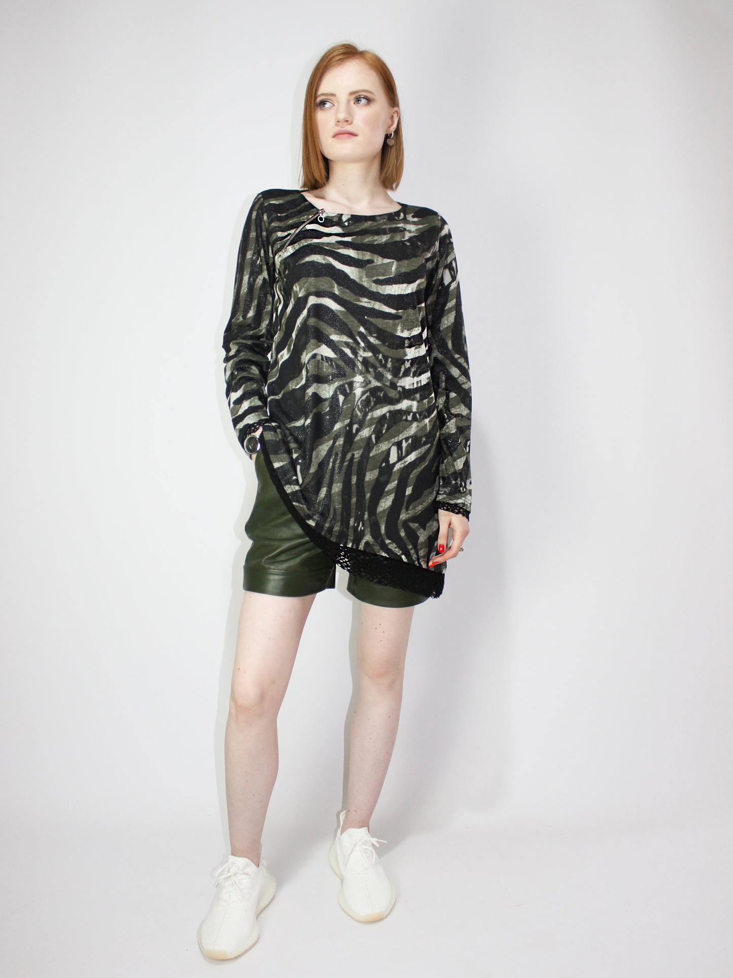 Khaki Green Zebra Tunic