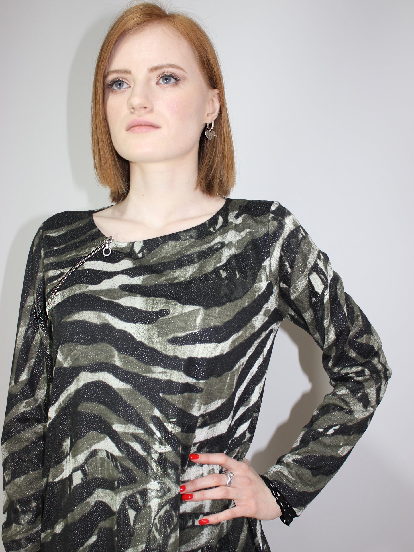 Khaki Green Zebra Tunic