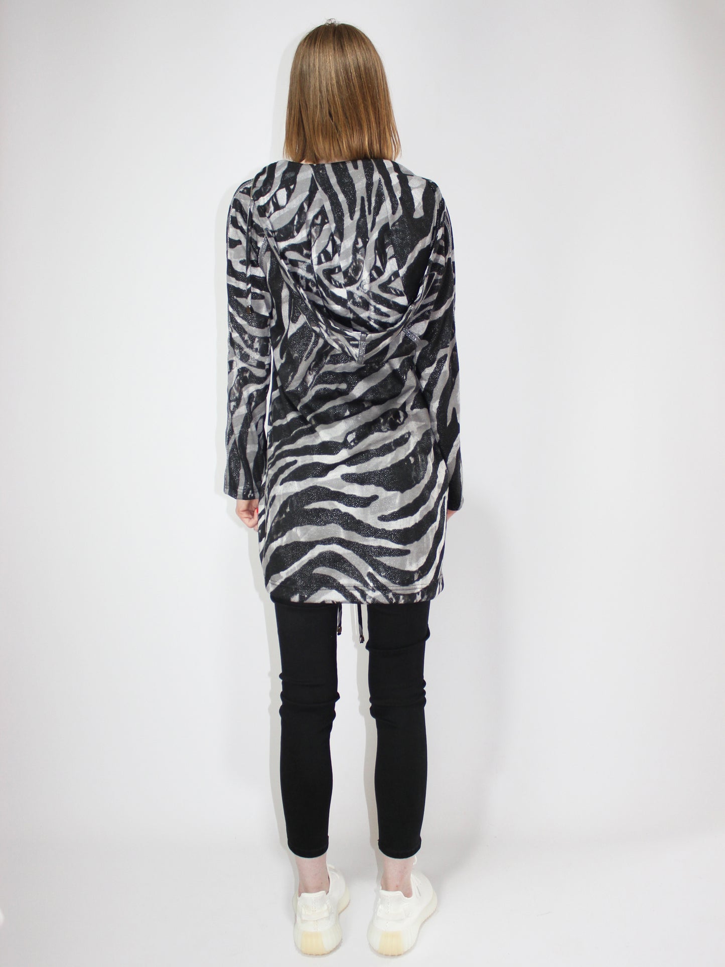 Robe-tunique à capuche Transformer Grey Zebra