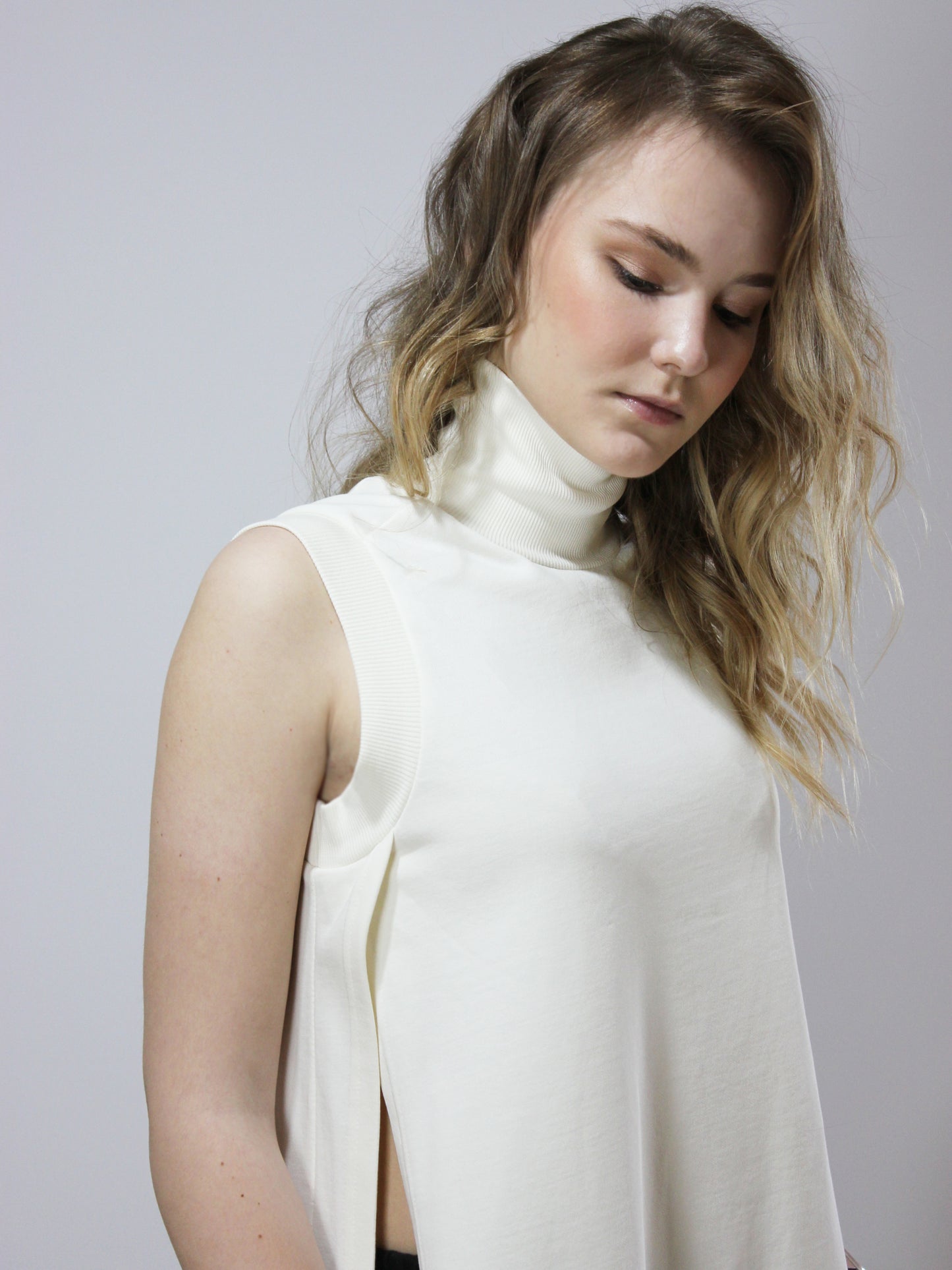 Jersey Ivory Turtleneck Tunic