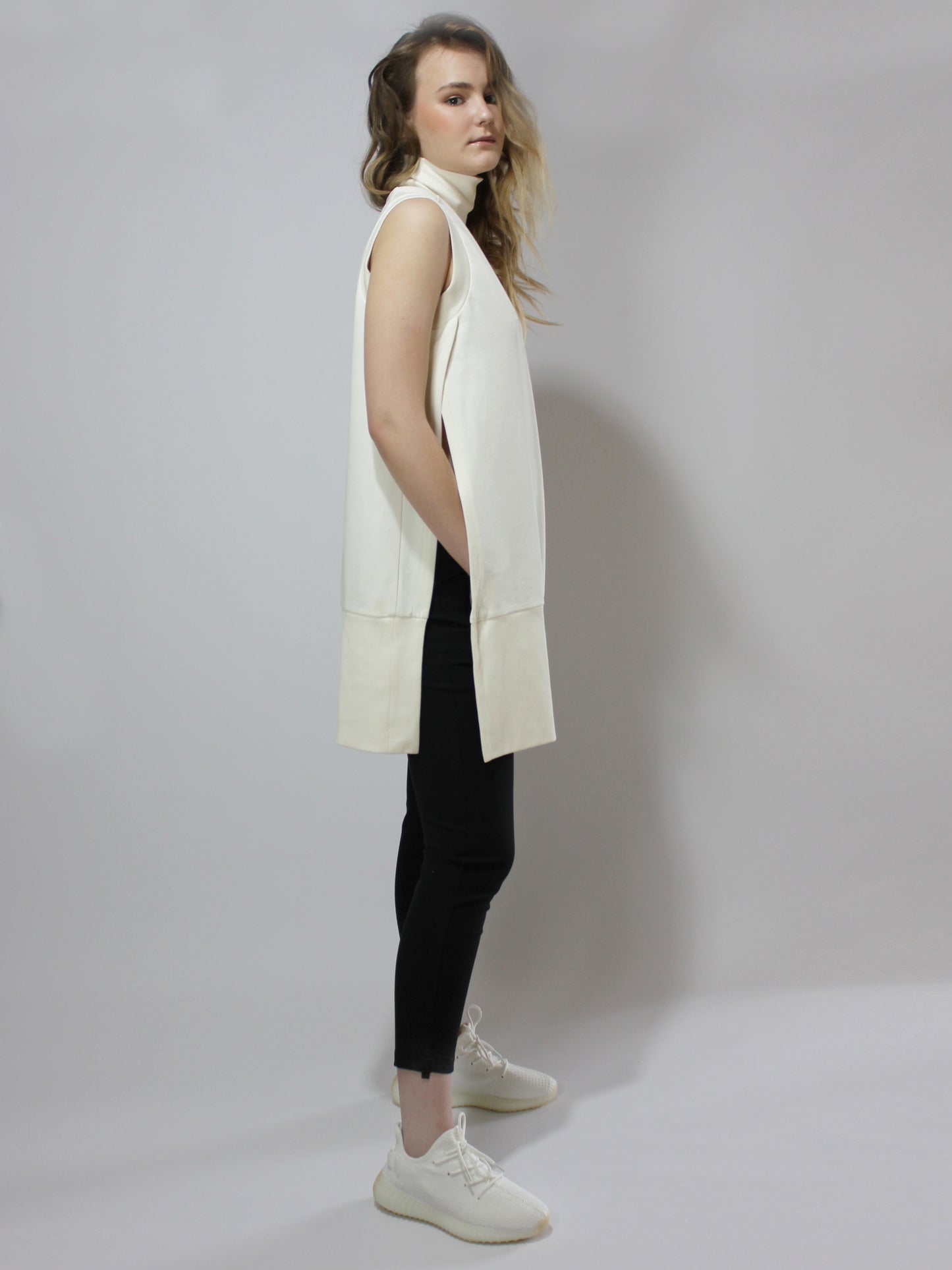 Jersey Ivory Turtleneck Tunic