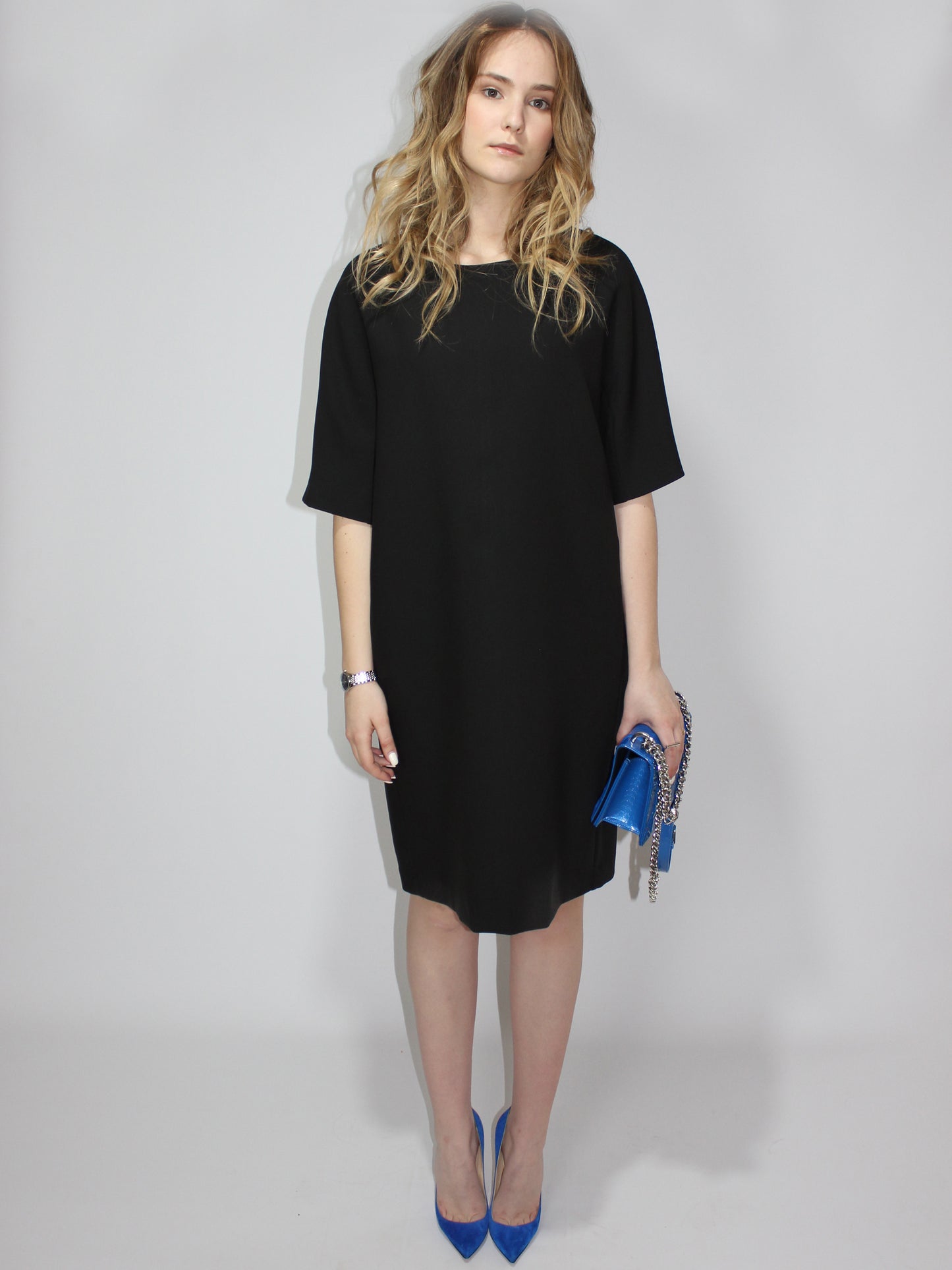 Robe oversize en satin noir