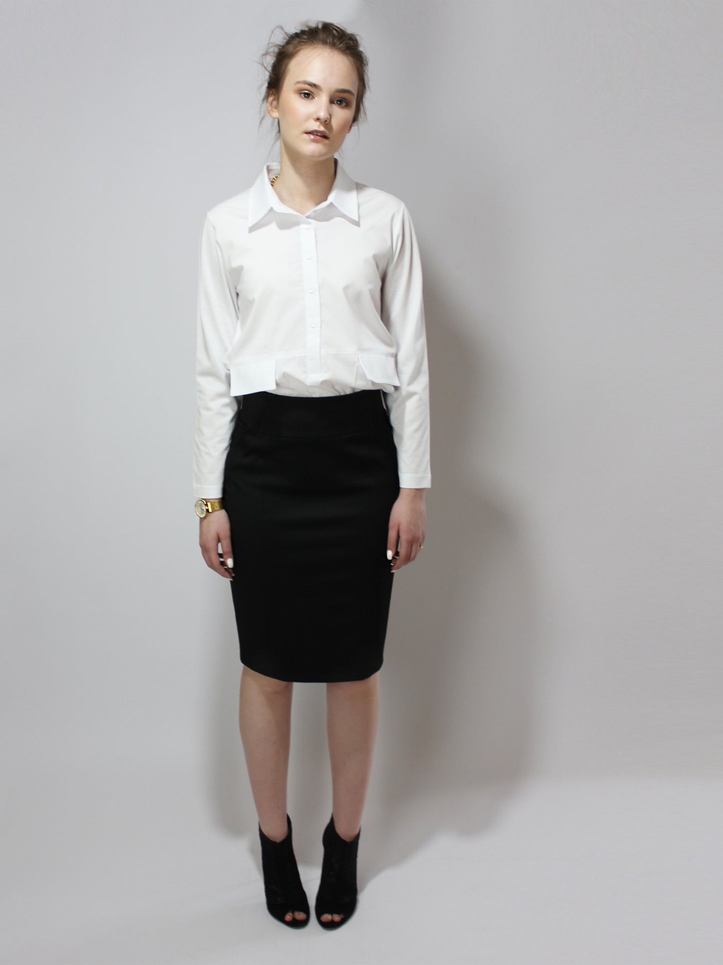 Black Pencil Skirt With Elastic Band