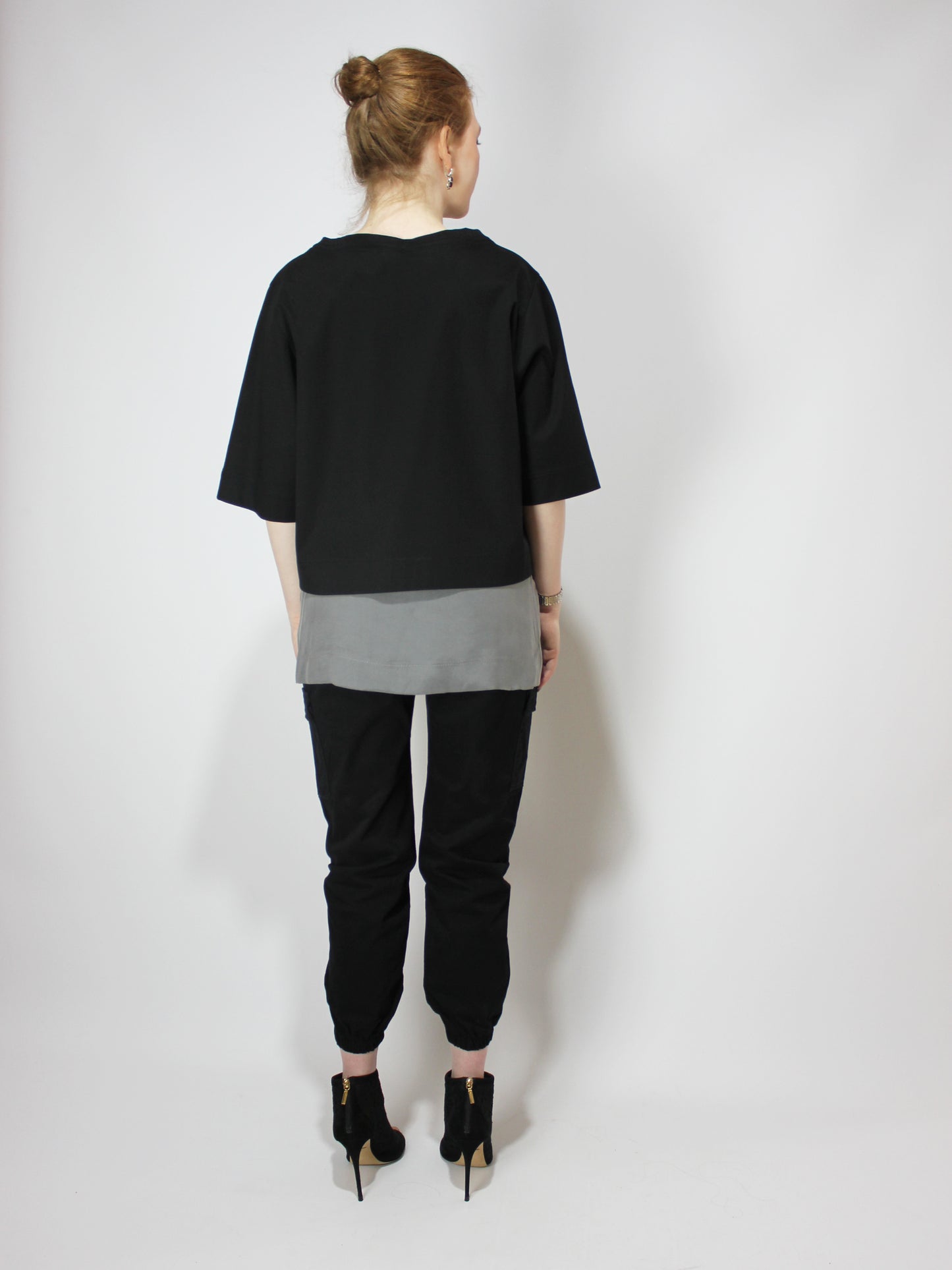 Ensemble T-shirt noir + débardeur gris