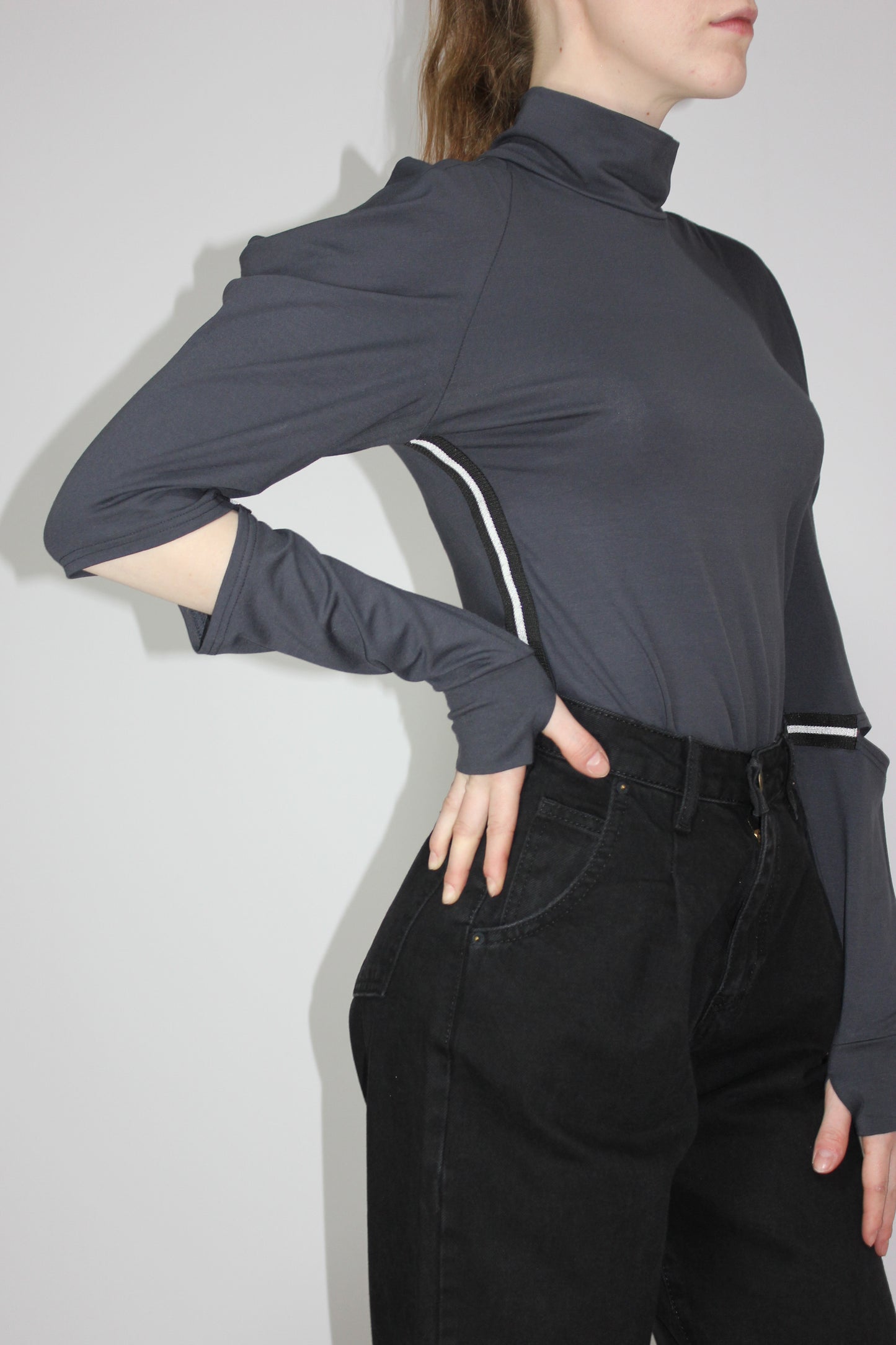 Dark Grey Transformable Turtleneck 6 in 1