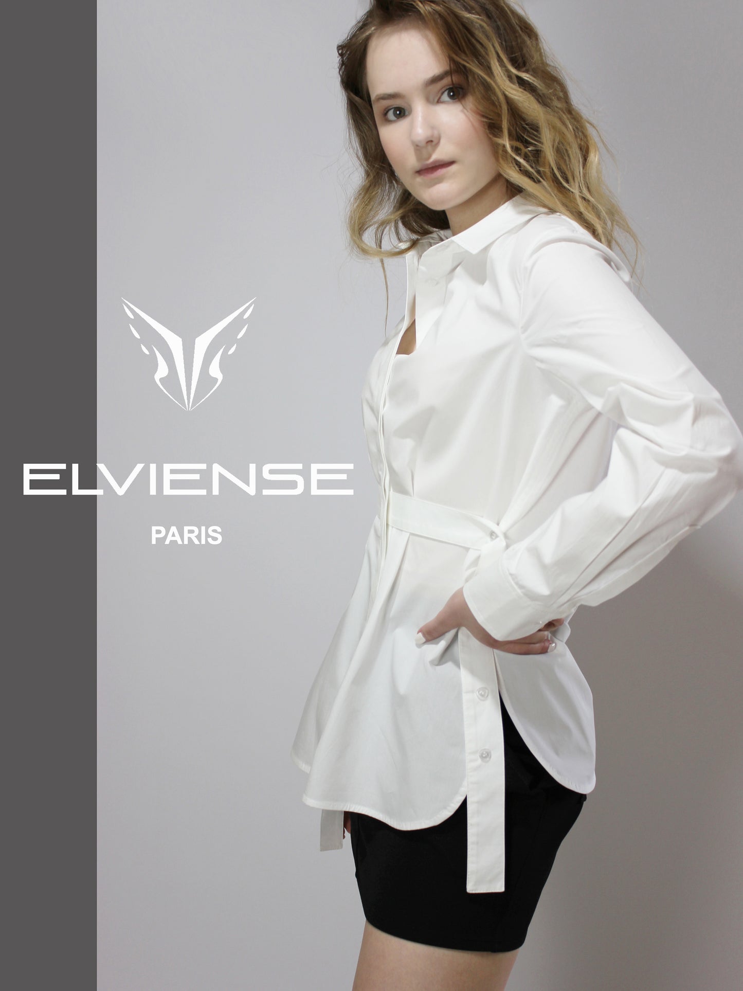 Transformable White Shirt With Belt