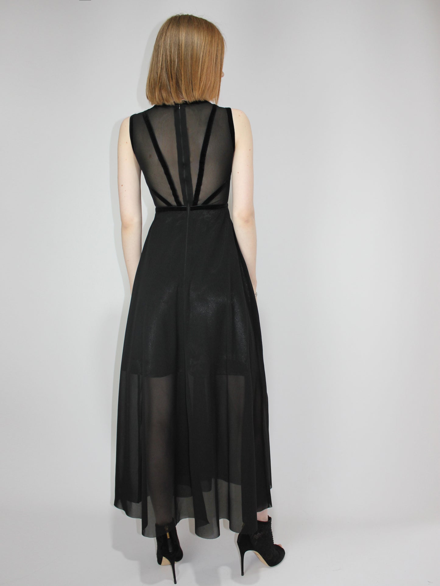 Mesh Evening Dress "Velvet Lines"